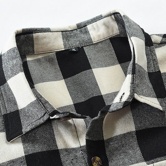Men's Checkered Shirt with Fashionable Cut Lisslune