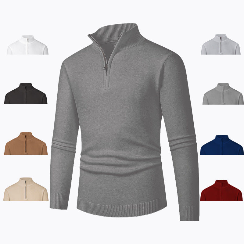 Men's pullover with high collar and zipper Lisslune