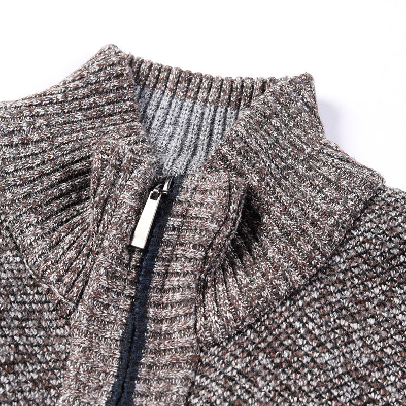 Men's fashionable cardigan with high collar and practical pockets Lisslune