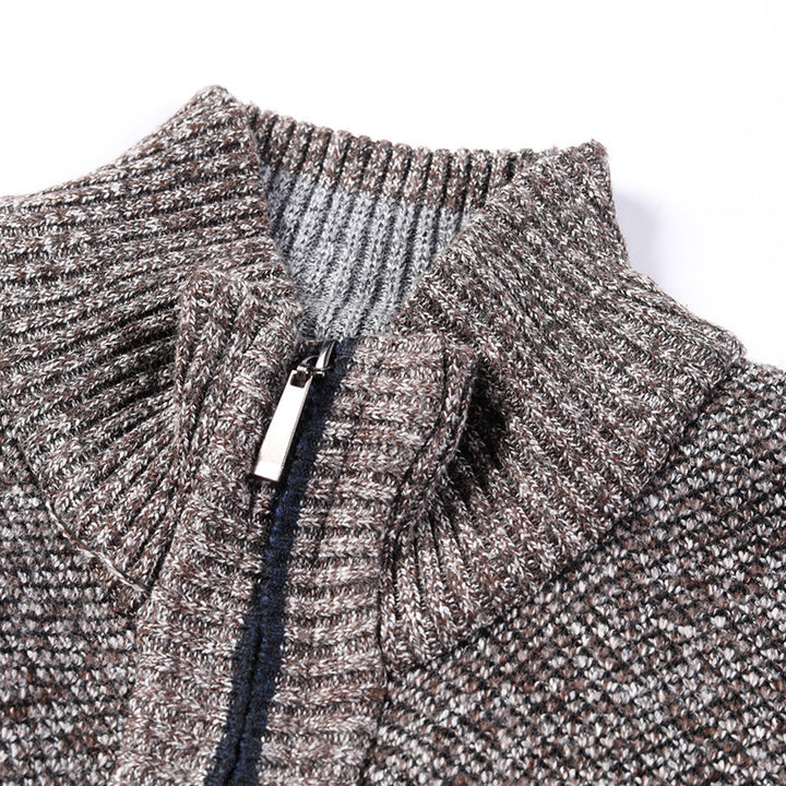 Men's fashionable cardigan with high collar and practical pockets Lisslune