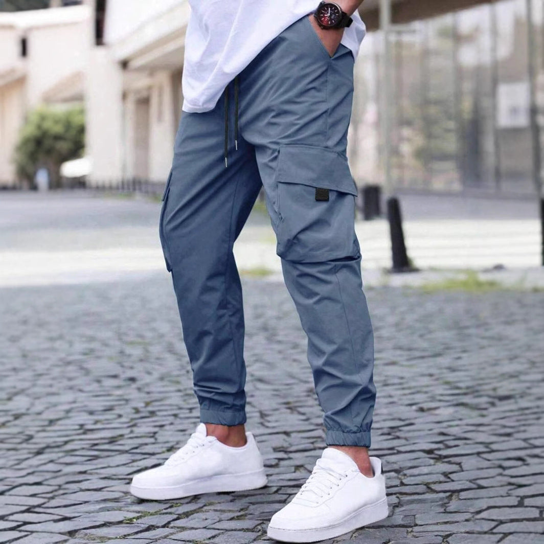 Men's cargo pants with practical side pockets and elastic cuffs Lisslune