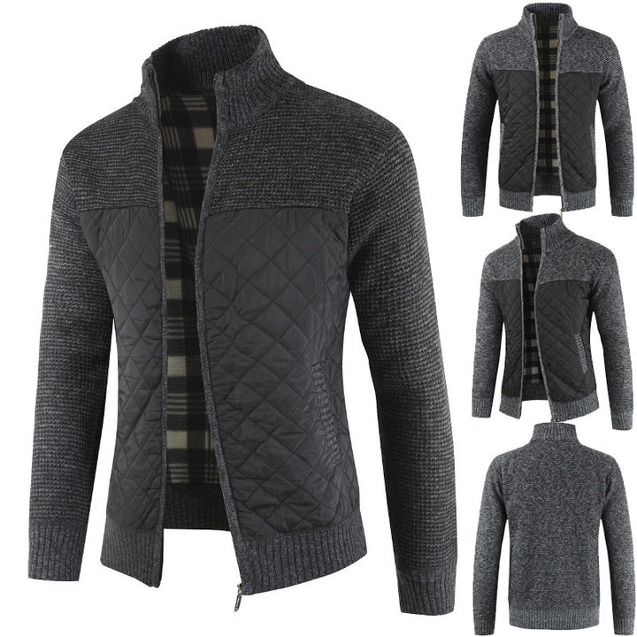 Men's quilted jacket with knit details Lisslune