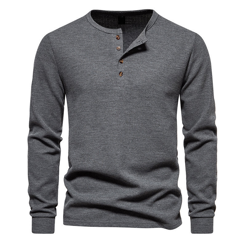 Men's Long Sleeve Shirts with Button Placket Lisslune