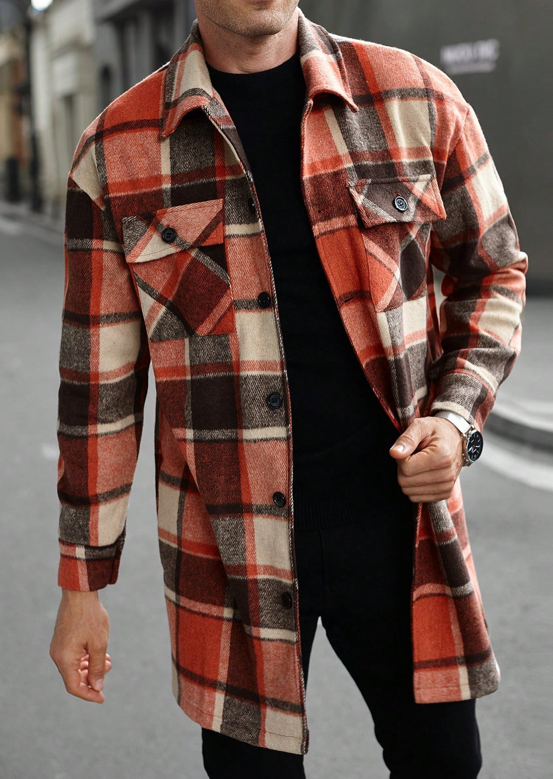 Men's Checked Flannel Jacket Lisslune