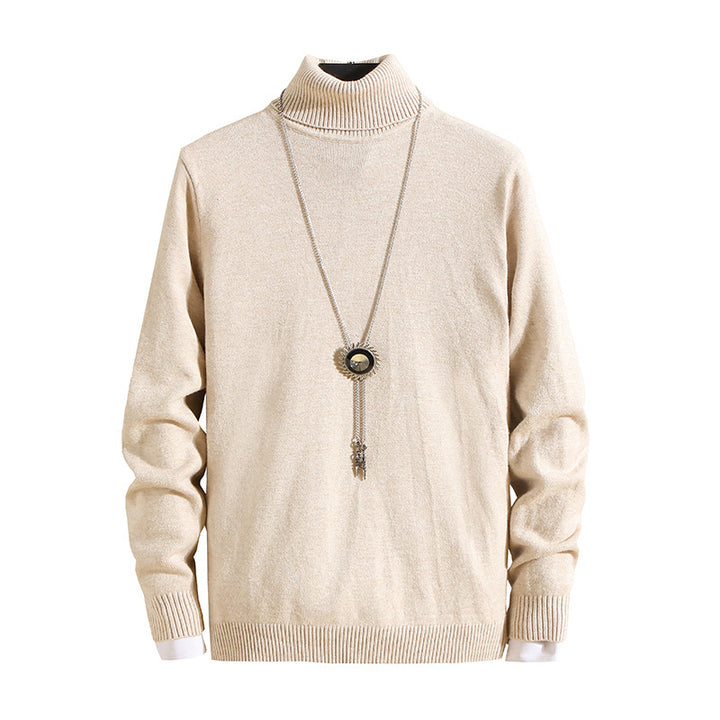 Men's stylish turtleneck sweater with fine structure Lisslune