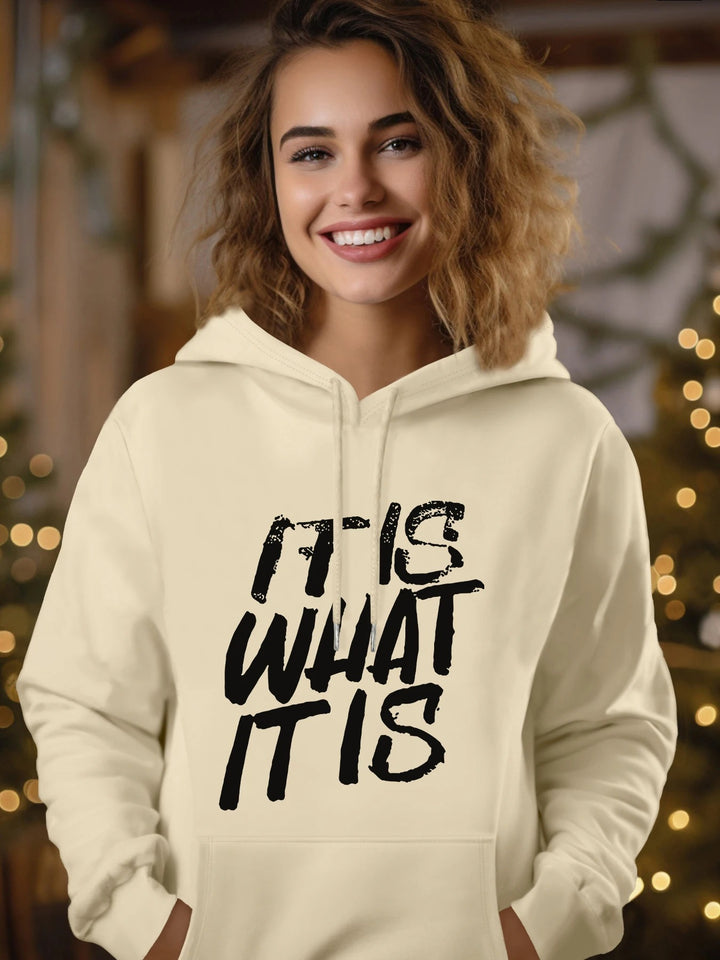 Women's hoodie with creative lettering and comfortable fit Lisslune