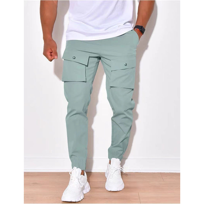 Men's cargo pants with many pockets and elastic cuffs Lisslune
