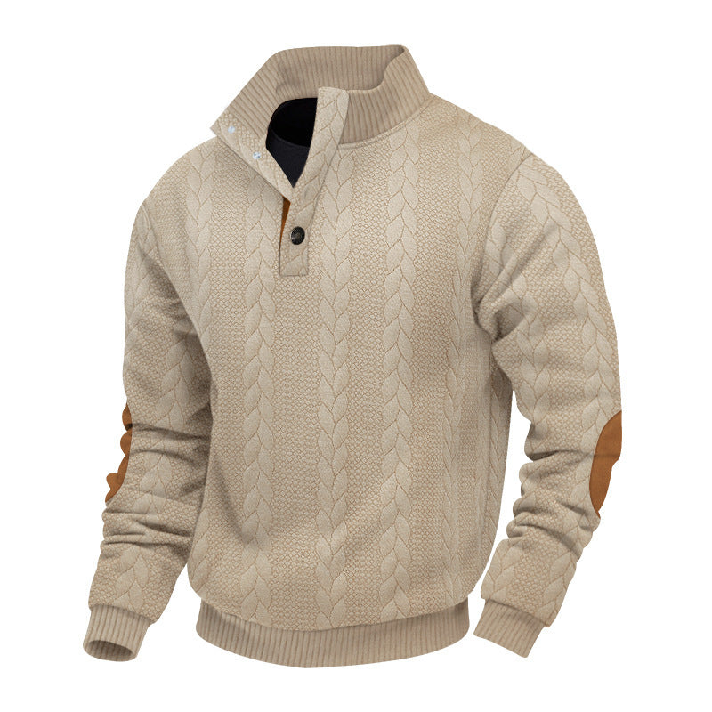 Men's structured sweater with fashionable stand-up collar Lisslune