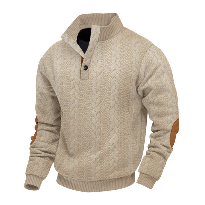 Men's structured sweater with fashionable stand-up collar Lisslune