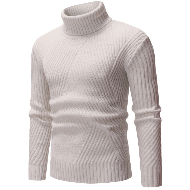 Men's Stylish Turtleneck Sweater with Textured Design Lisslune