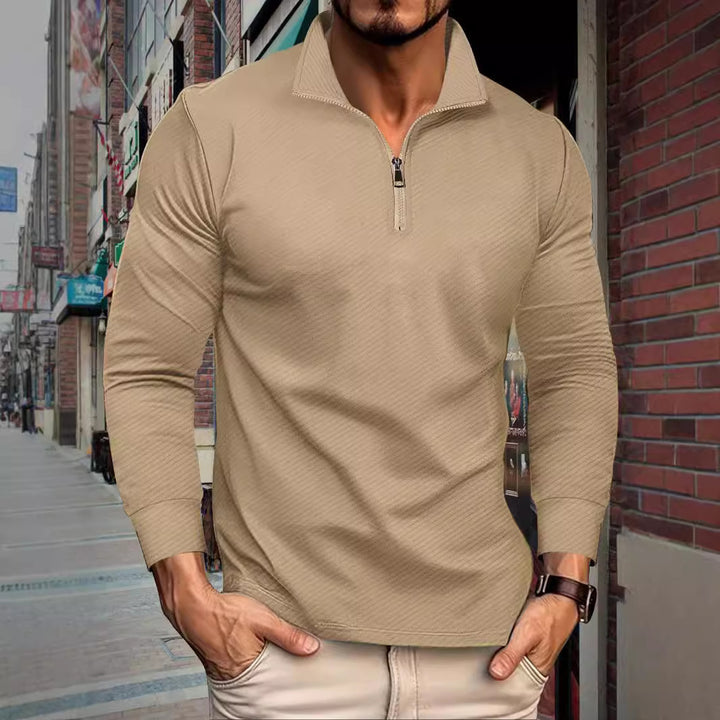 Men's functional pullover with short zipper and breathable material Lisslune