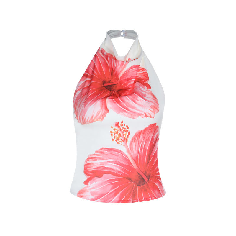 Ladies High Neck Floral Shirt with Cut-Outs Lune London