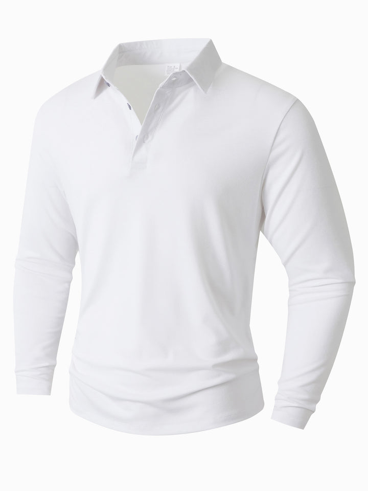 Men's Long Sleeve Polo Shirt with Modern Cut Lisslune