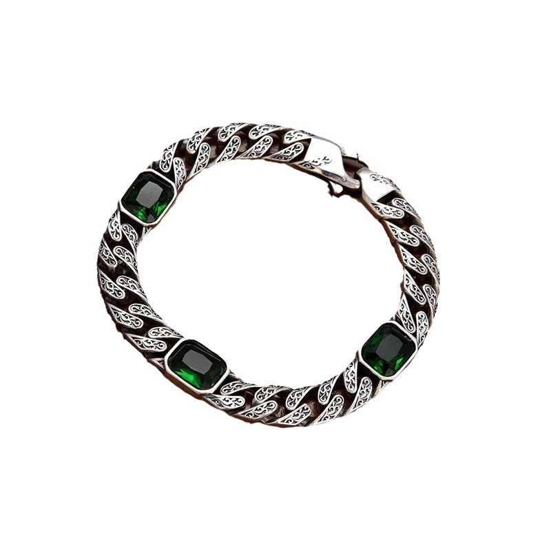 Lisslune | Totem Design Diamond Pattern Bracelet – Unisex Copper Chain with 9mm Width