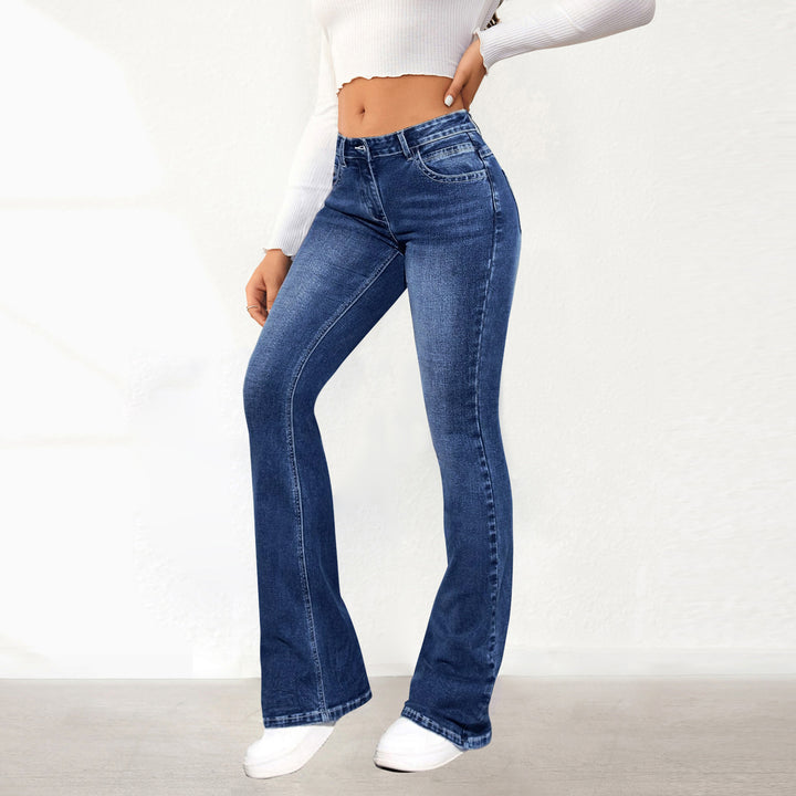 Ladies Retro Flared Jeans in classic design with high waistband