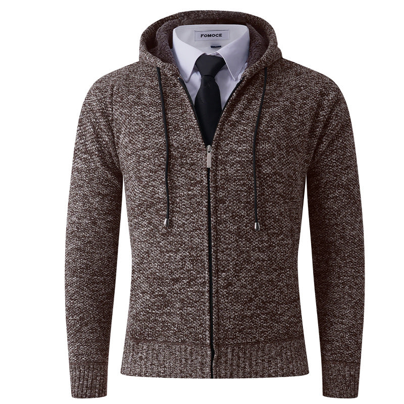 Men's cardigan with hood and textured finish Lisslune