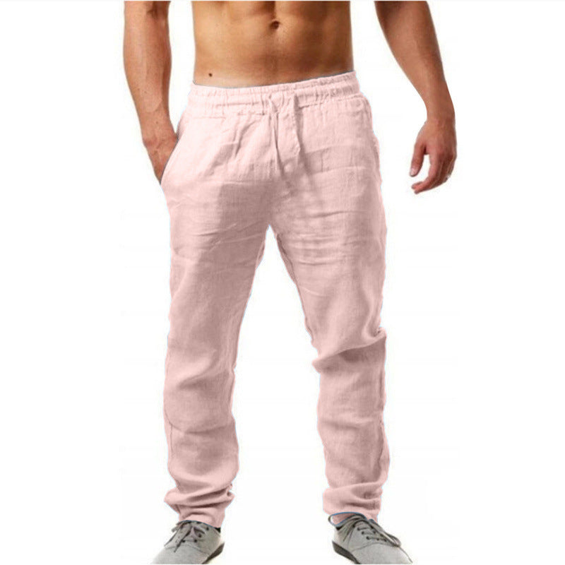 Men's airy linen pants in relaxed fit with practical drawstring Lisslune