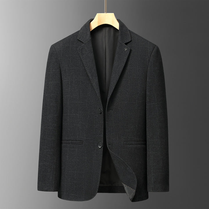Men's Elegant Blazer with Fine Checked Pattern Lisslune