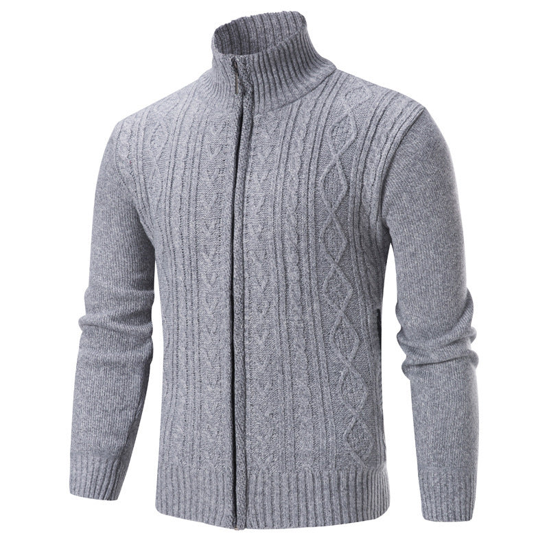 Men's stylish knit sweater with stand-up collar Lisslune