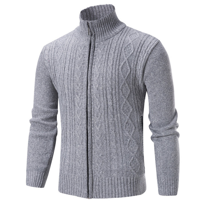 Men's stylish knit sweater with stand-up collar Lisslune