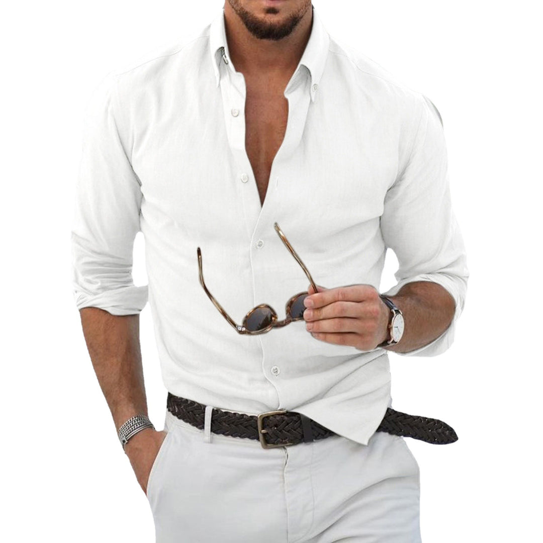 Men's lightweight linen shirt with modern button structure and casual cut Lisslune