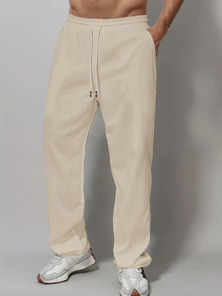 Men's Sporty Relaxed Fit Jogging Pants with Elastic Waistband and Side Pockets Lisslune