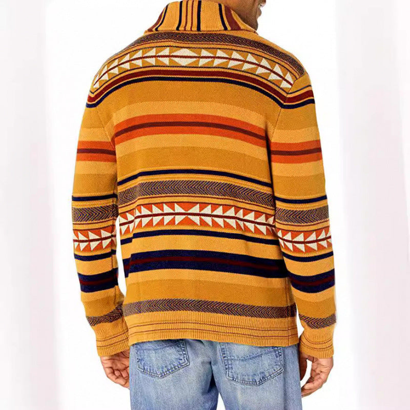 Men's cardigan with geometric pattern and practical pockets Lisslune