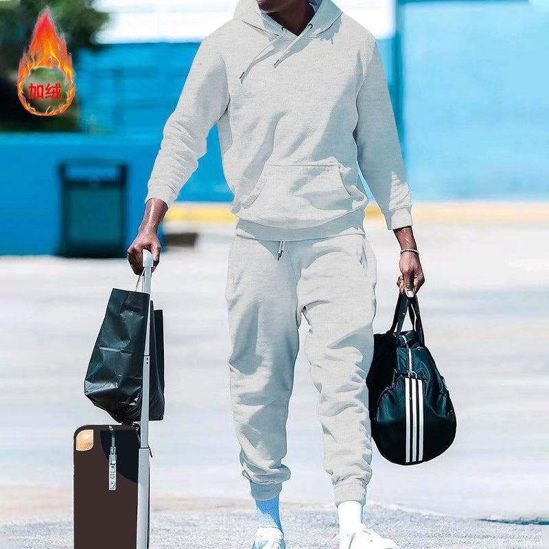 Men's sporty hoodie set with elastic waistband and practical design Lisslune