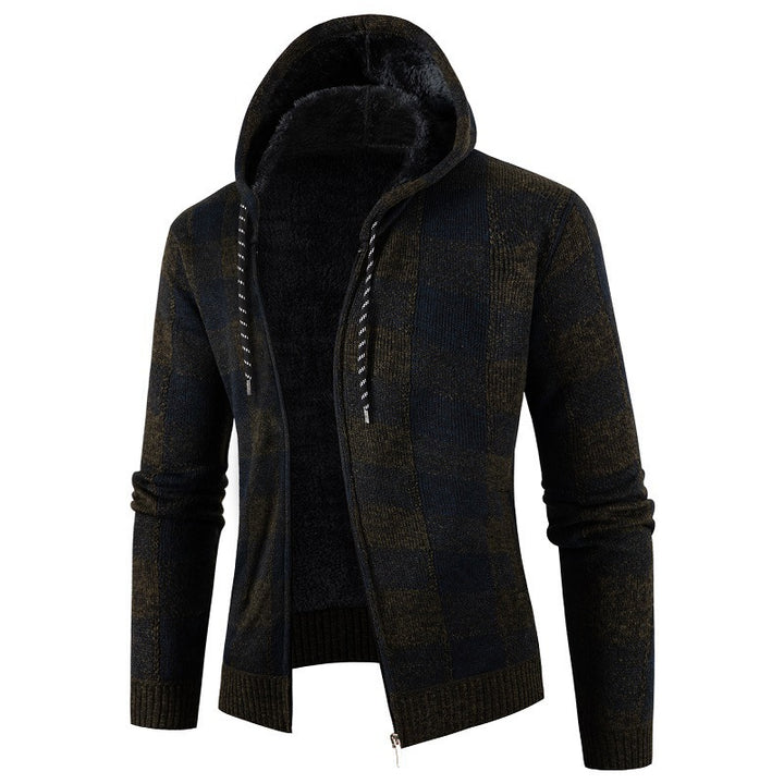 Men's comfortable hoodie with checked design Lisslune
