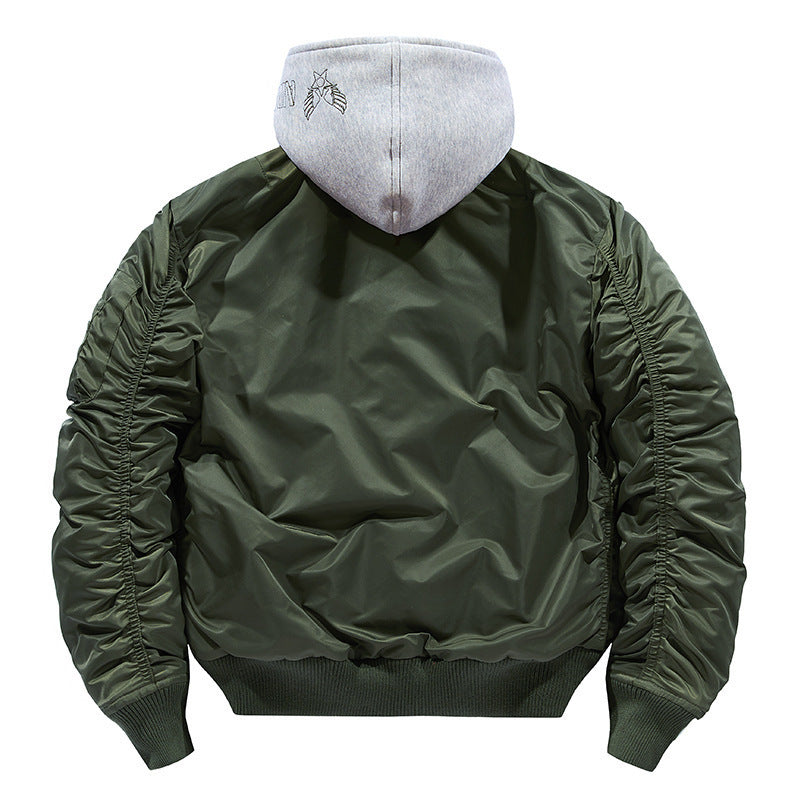 Men's stylish bomber jacket with removable hood Lisslune