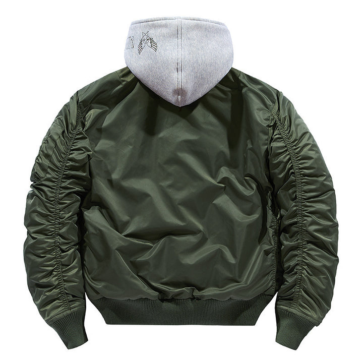 Men's stylish bomber jacket with removable hood Lisslune