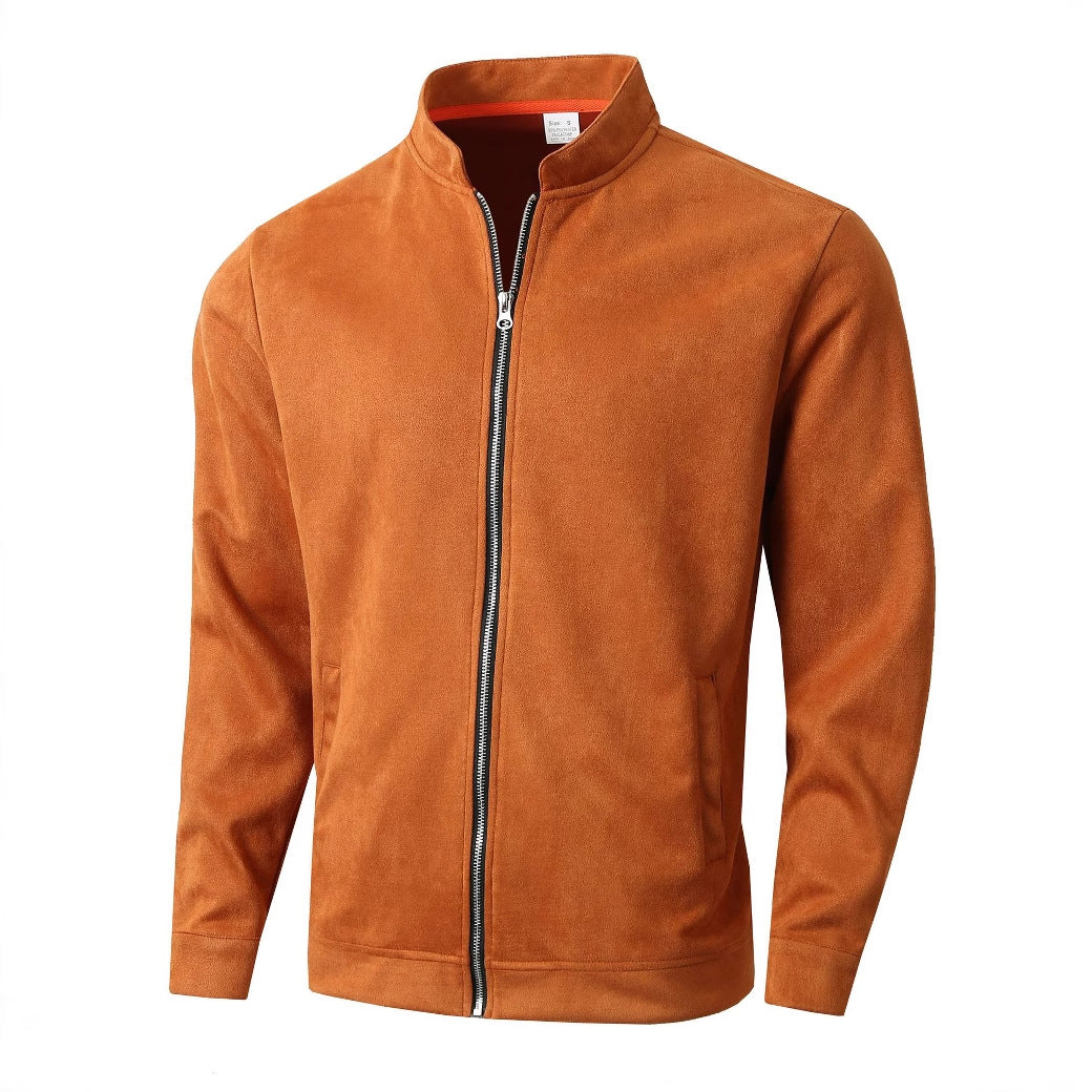 Men's casual fleece jacket with high collar and zipper Lisslune