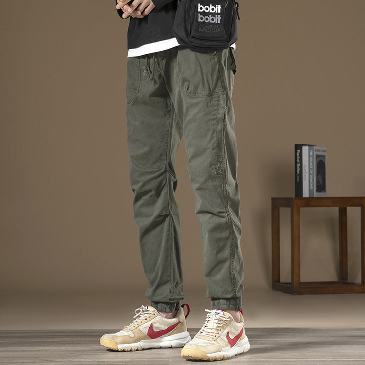 Men's cargo pants with elastic waistband and practical side pockets Lisslune