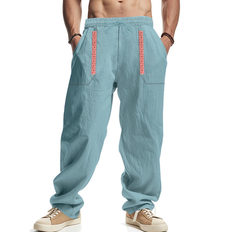 Men's cargo pants with elastic waistband and multifunctional pockets Lisslune