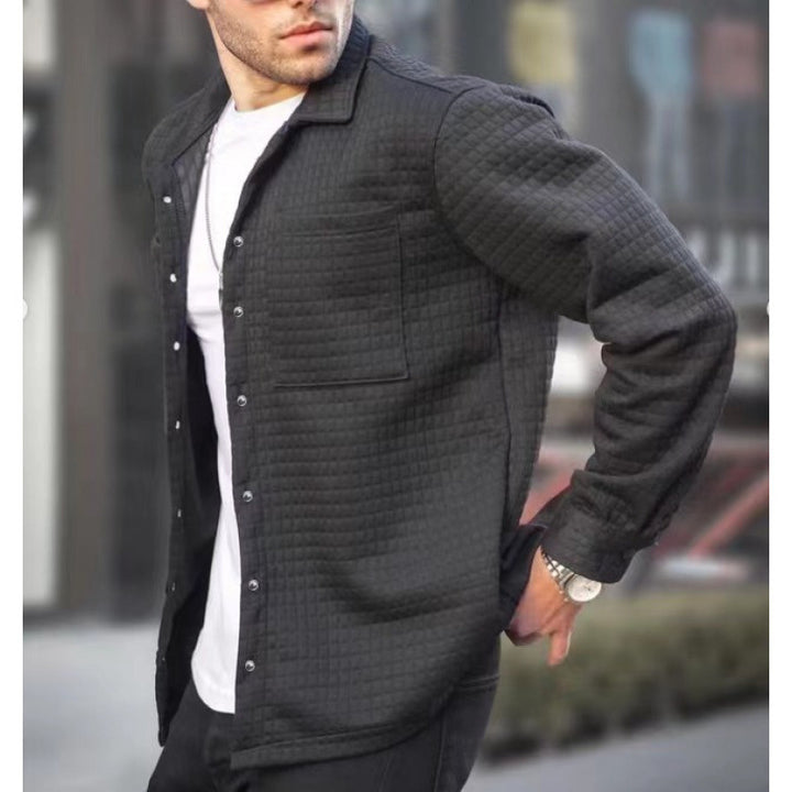 Men's quilted jacket with practical chest pocket design Lisslune