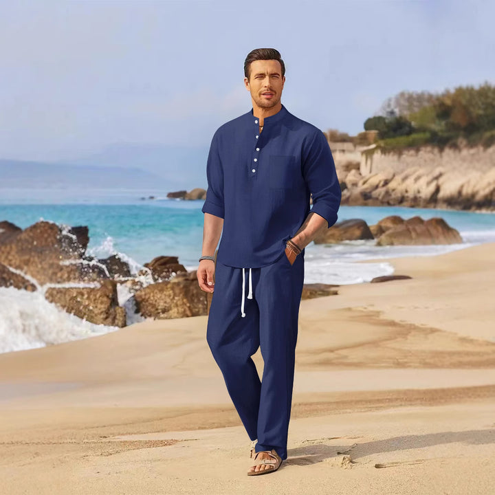 Men's Light Summer Linen Pants with Matching Top Lisslune