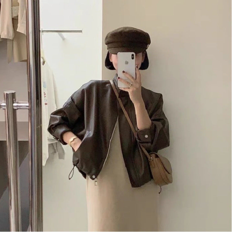 Women's leather jacket with oversized cut and modern details Lisslune