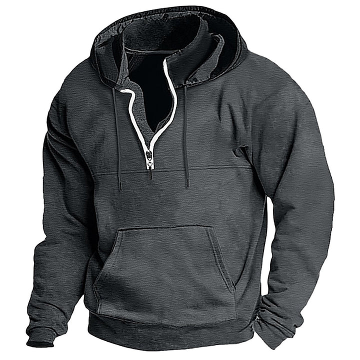 Men's Fleece Hoodie with Half Zip Lisslune