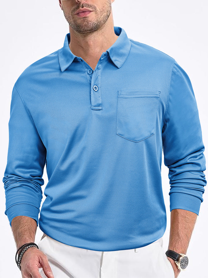 Men's polo shirt with modern structured design and practical chest pocket Lisslune