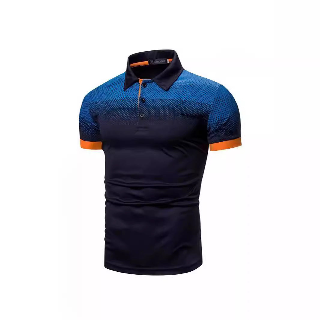 Men's polo shirt with dynamic gradient colors and modern contrast details Lisslune