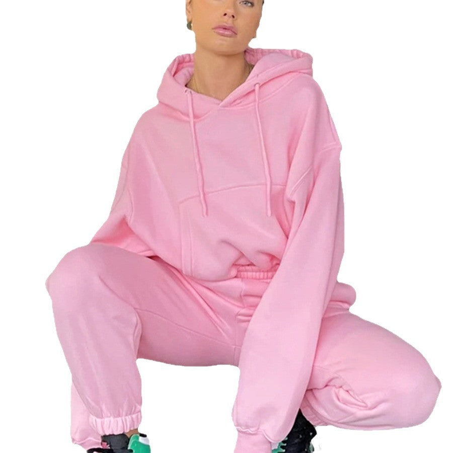 Women's comfortable cropped hoodie and jogger set Lisslune