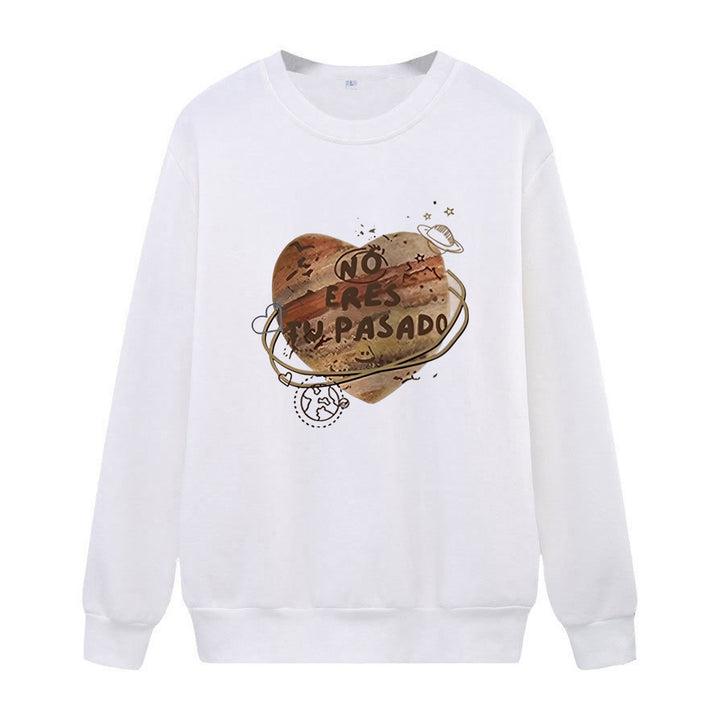 Women casual sweatshirt with creative heart design Lisslune