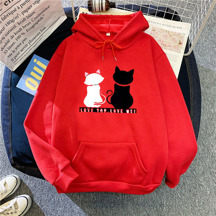 Women's hoodie with cute cat design and casual fit Lisslune