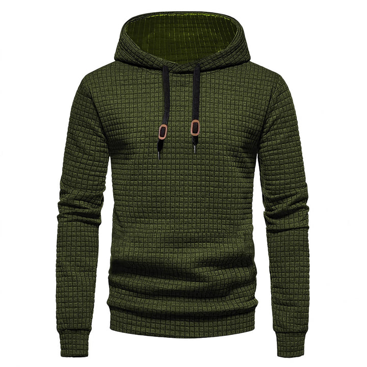 Men's design hoodie with high collar and textured fabric Lisslune