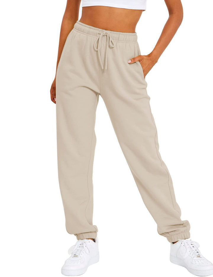 Women’s sporty leisure pants with elastic waistband and high-waisted cut Lisslune