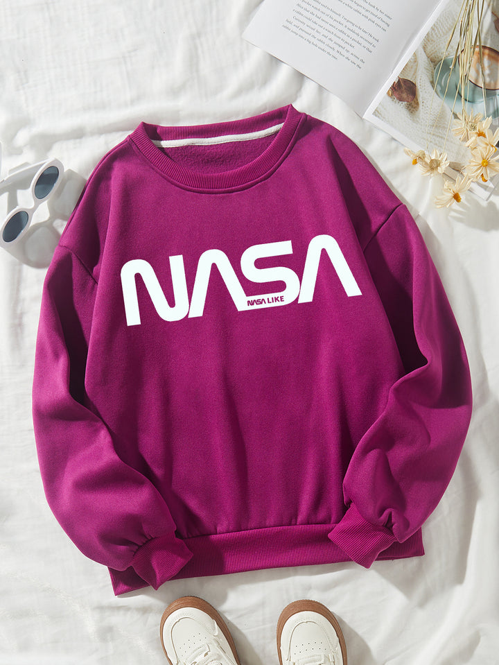 Women's casual sweatshirt with grand NASA logo Lisslune