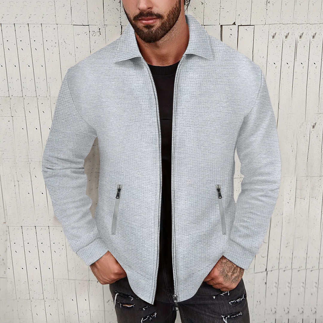 Men's fashionable short jacket with textured design and practical pockets Lisslune