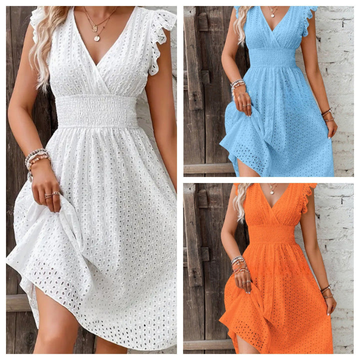 Women’s summer dress with elegant lace sleeves Lisslune
