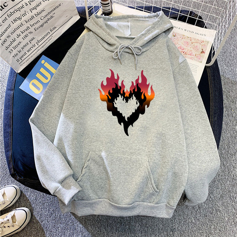 Women's hoodie with creative flame heart design Lisslune