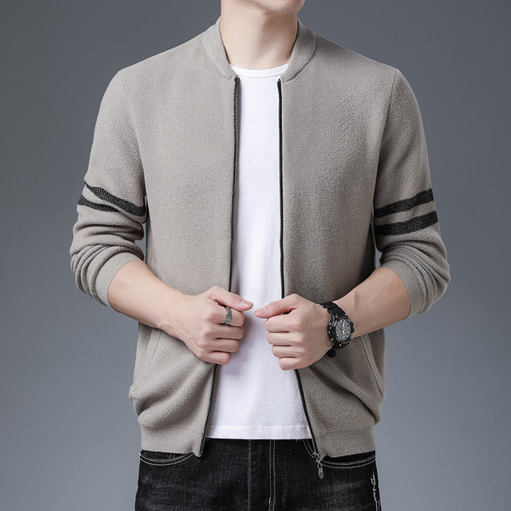 Men's Stylish Cardigan with Classic Zipper and Sporty Design Lisslune